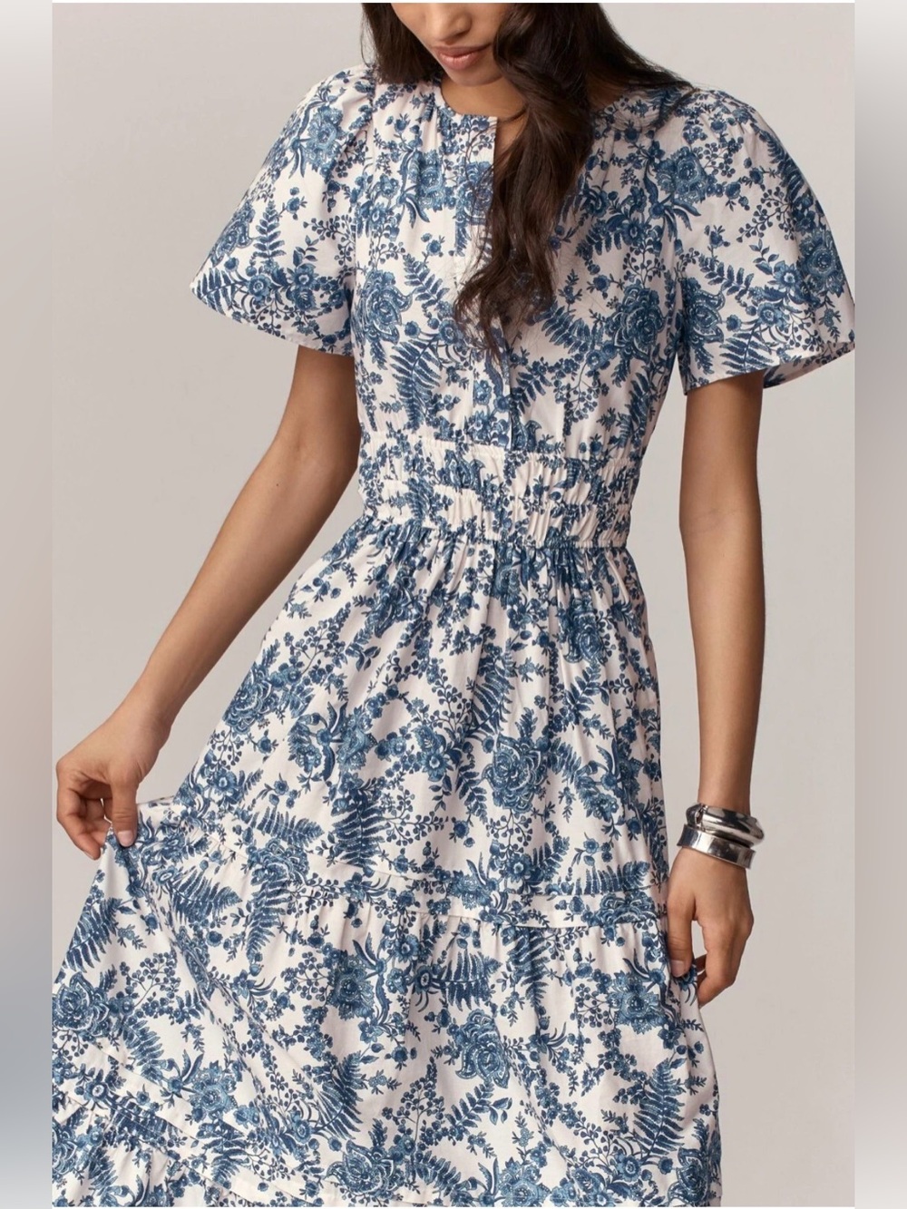 Anthropologie The Somerset Maxi Dress in Blue Floral - Picture 3 of 9
